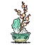 独桃青铜花盆